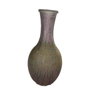 Antique hand Painted Glass Vase 25 Cl France Multicolor‎